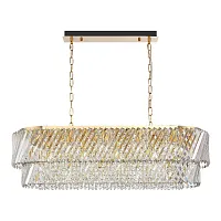 Люстра подвесная Ritz SL6138.303.14 ST-Luce прозрачная на 14 ламп, основание латунь в стиле современный Люстра подвесная Ritz SL6138.303.14 ST-Luce прозрачная на 14 ламп, основание латунь в стиле современный